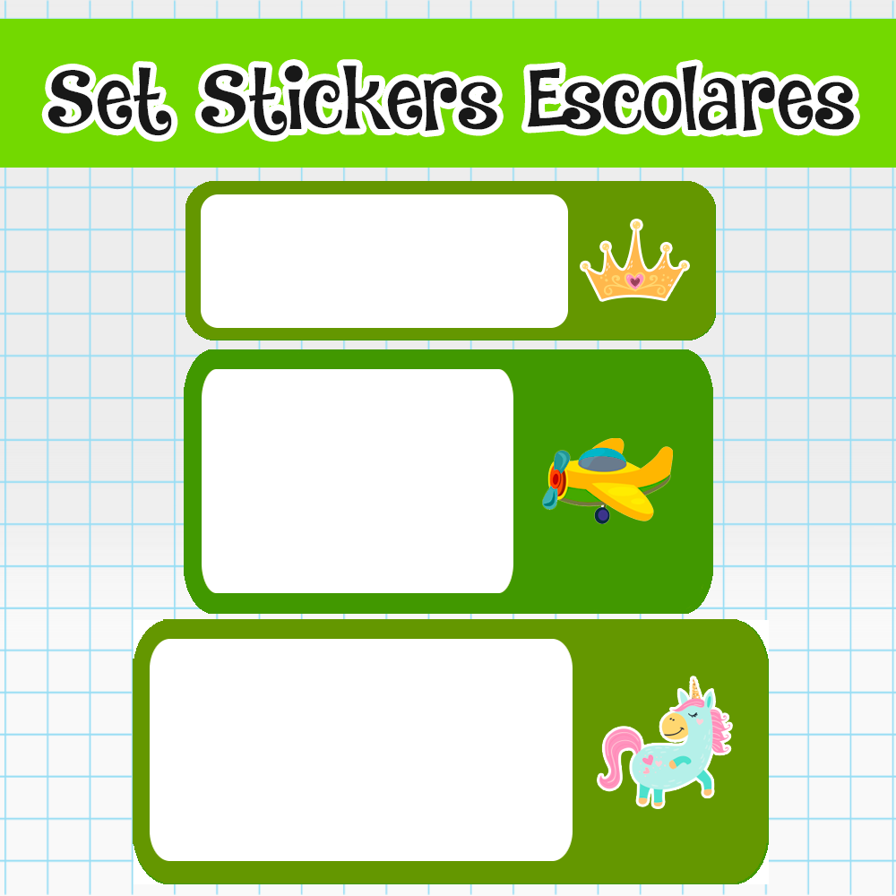 Sticker Escolar Kits Stickers Escolares para escribir – Estampasiónate