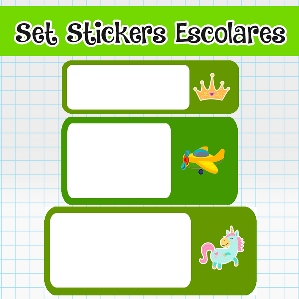 Kits Stickers Escolares para escribir